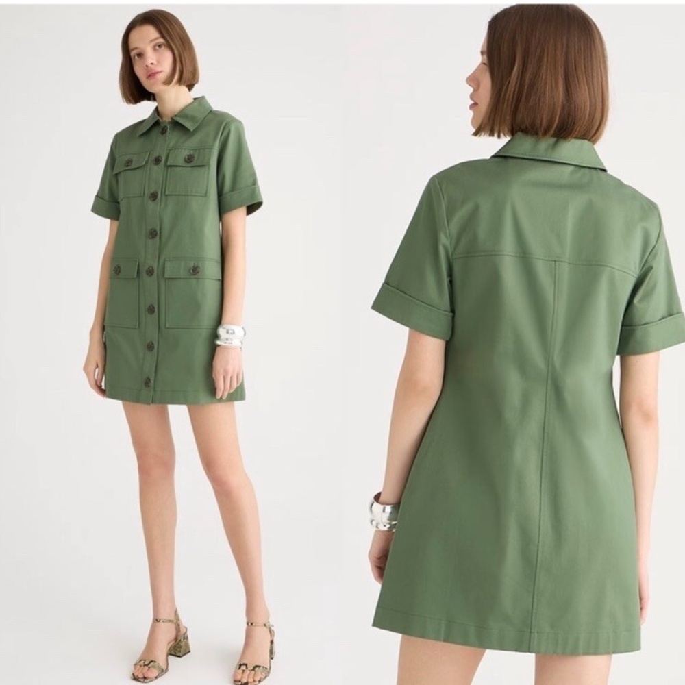 J Crew Gamine shirt dress in stretch twill size 0